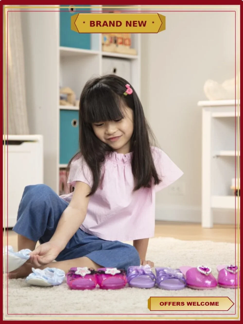 Melissa & Doug Dress-Up Shoes Set 4 Pairs Role Play Costume Accessories